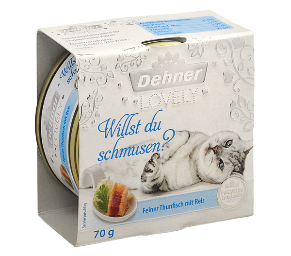 Dehner Premium Lovely Nassfutter für Katzen Willst du schmusen?, 70 g