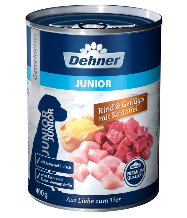 Dehner Premium Nassfutter für Hunde Junior, 400 g/800 g