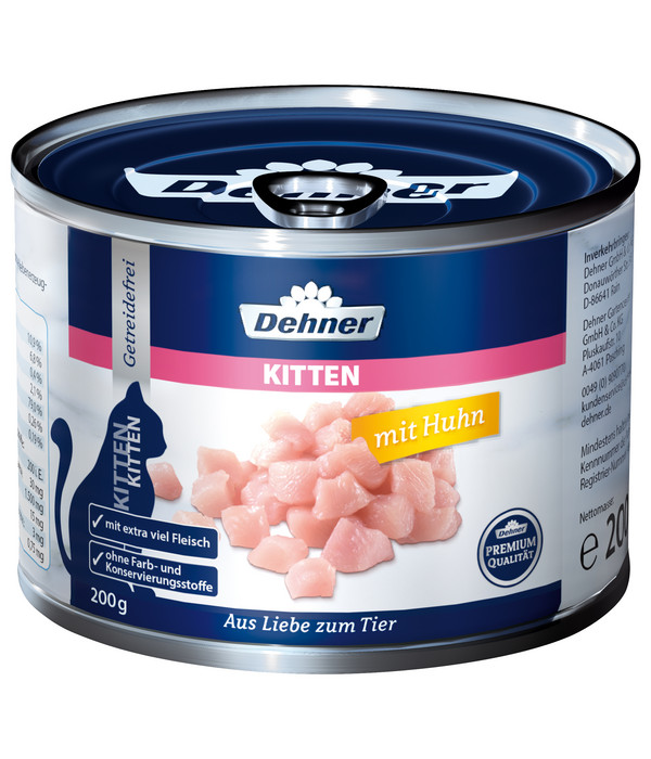 Dehner Premium Nassfutter für Katzen Kitten, 200 g/400 g