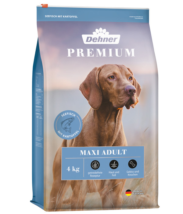Dehner Premium Trockenfutter für Hunde Maxi Adult, Seefisch mit Kartoffel