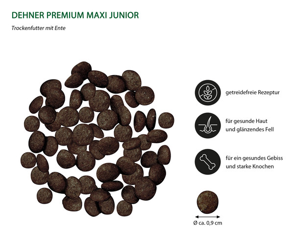 Dehner Premium Trockenfutter für Hunde Maxi Junior