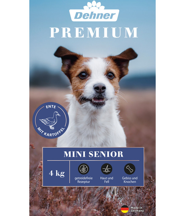 Dehner Premium Trockenfutter für Hunde Mini Senior, Ente mit Kartoffel