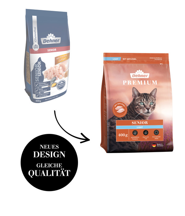 Dehner Premium Trockenfutter für Katzen Light Senior, Geflügel