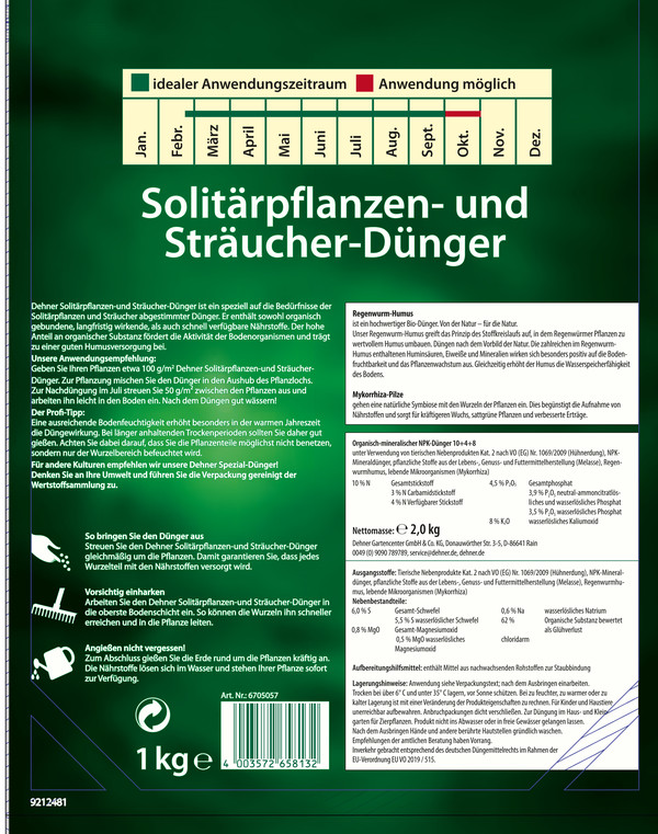 Dehner Solitärpflanzen- und Sträucher-Dünger, 1 kg