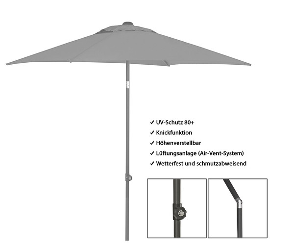 Dehner Sonnenschirm Andros, rechteckig, ca. B210/T150 cm