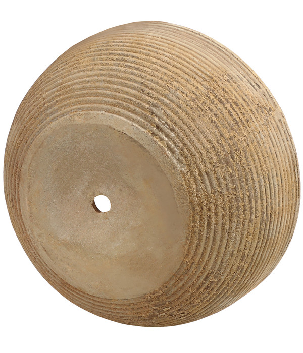 Dehner Terrakotta-Schale Rillen, rund, antik-braun