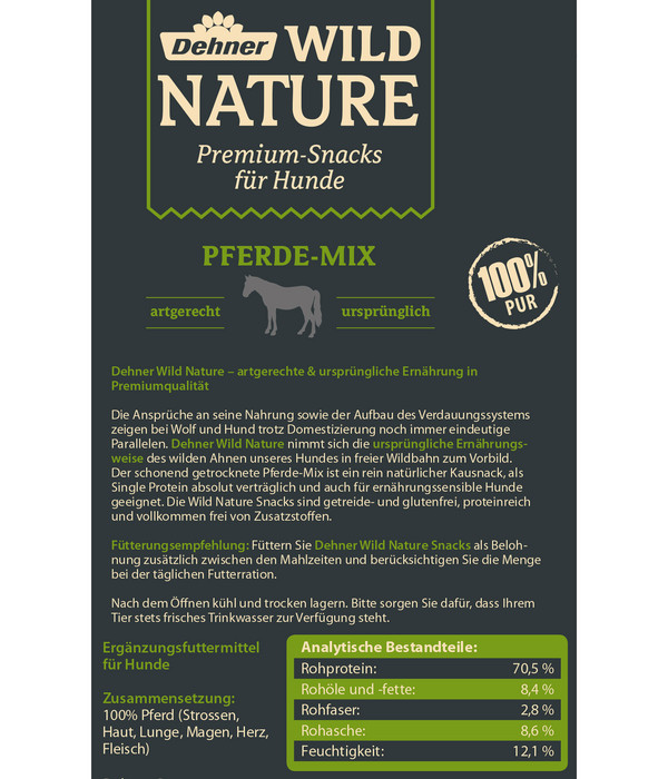 Dehner Wild Nature Hundesnack Pferde-Mix, 300 g