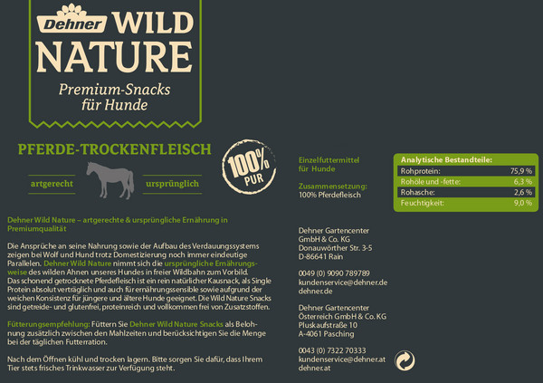 Dehner Wild Nature Hundesnack Pferde-Trockenfleisch