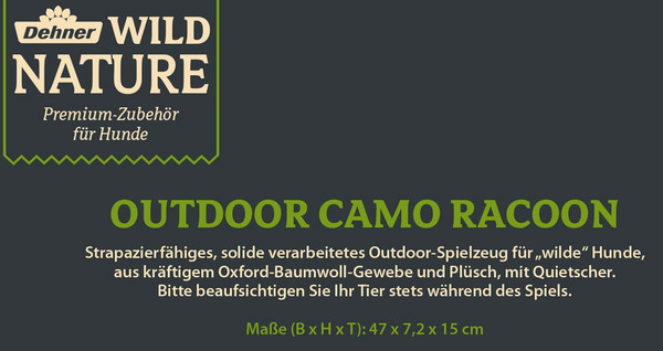 Dehner Wild Nature Hundespielzeug Outdoor Camo Racoon