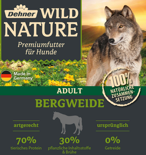 Dehner Wild Nature Nassfutter für Hunde Bergweide Adult, 150 g