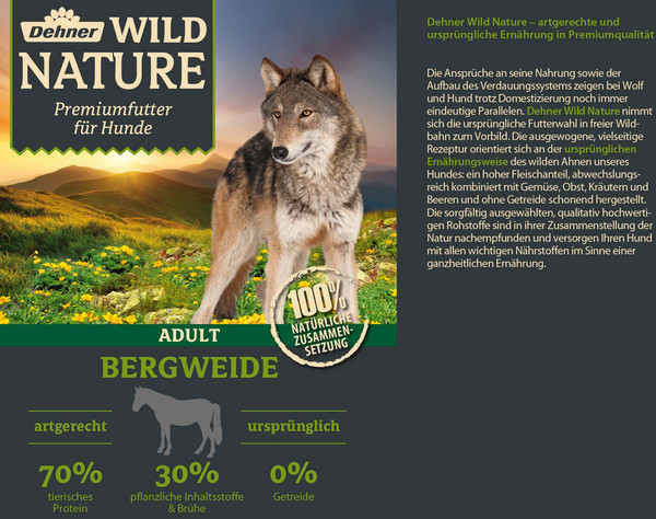 Dehner Wild Nature Nassfutter für Hunde Bergweide Adult, 400 g/800 g
