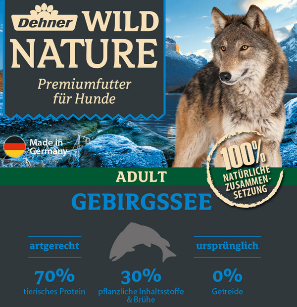 Dehner Wild Nature Nassfutter für Hunde Gebirgssee Adult, 150 g