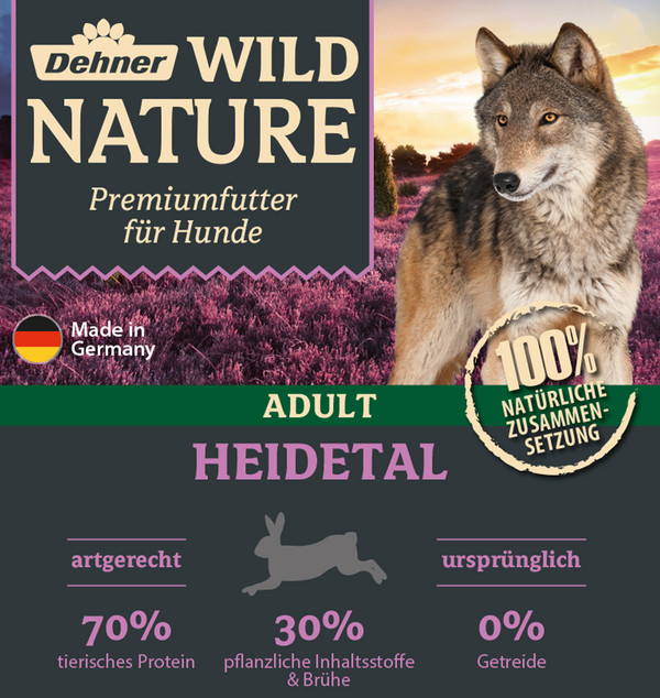 Dehner Wild Nature Nassfutter für Hunde Heidetal Adult, 150 g