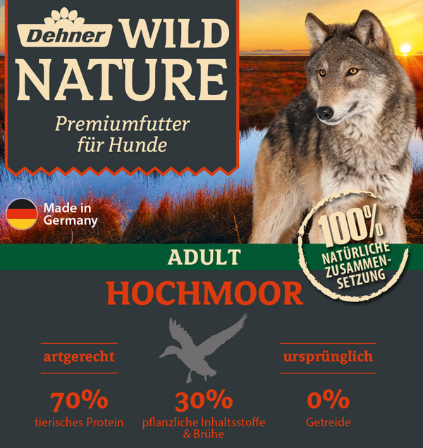 Dehner Wild Nature Nassfutter für Hunde Hochmoor Adult, 150 g