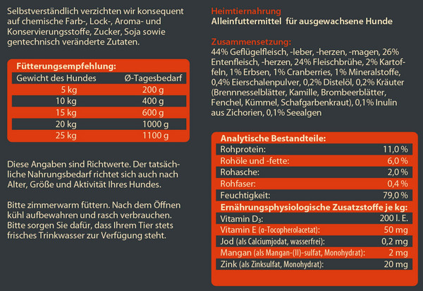 Dehner Wild Nature Nassfutter für Hunde Hochmoor Adult, 400 g/800 g