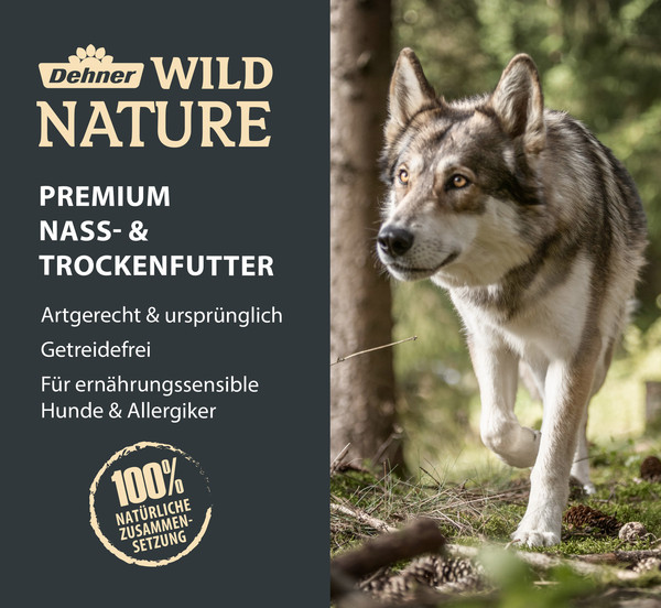 Dehner Wild Nature Nassfutter für Hunde Mono-Protein Adult, Hirsch, 500 g