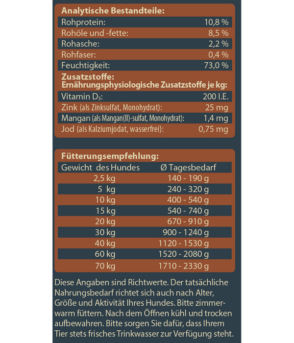 Dehner Wild Nature Nassfutter für Hunde Mono-Protein Adult, Rind, 500 g