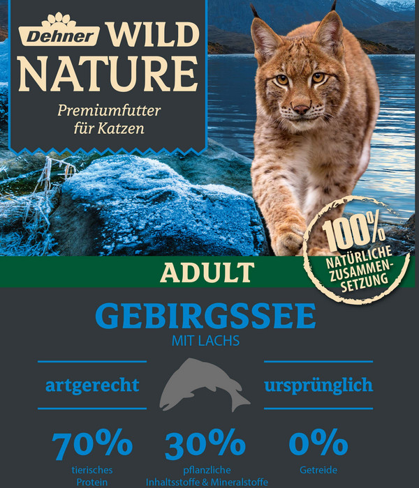 Dehner Wild Nature Trockenfutter für Katzen Gebirgssee Adult, Lachs