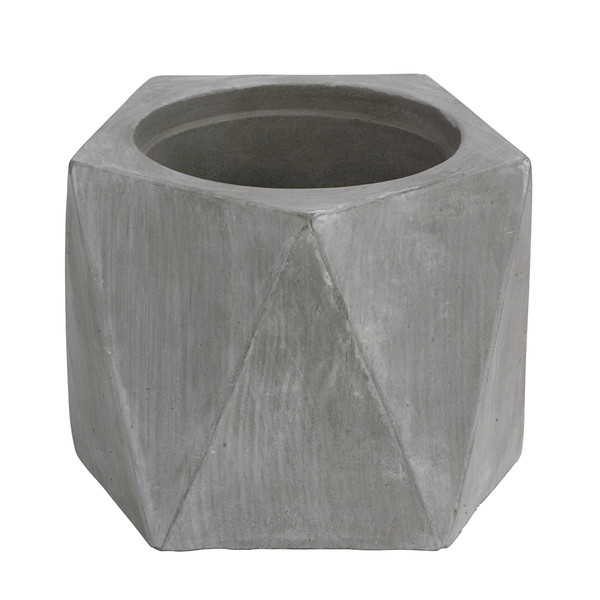 Dehner Zement-Übertopf Kio, grau, ca. Ø9 cm