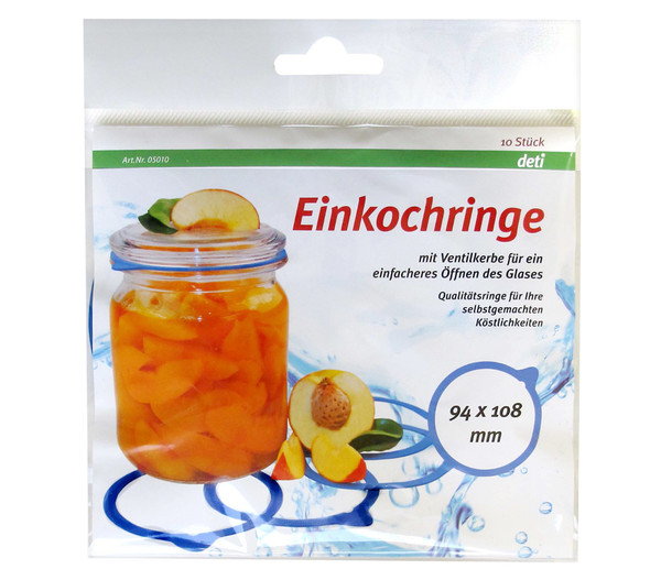 deti Einkochring für Einmachgläser, mit Kerbe, Ø91/108 mm, 10er-Set
