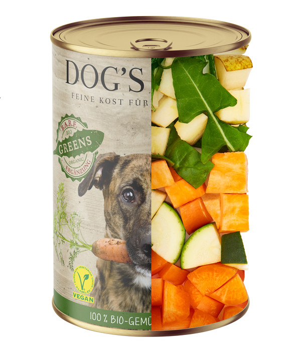 DOG'S LOVE Ergänzungsfutter für Hunde Bio Greens Barf vegan, 6 x 400 g