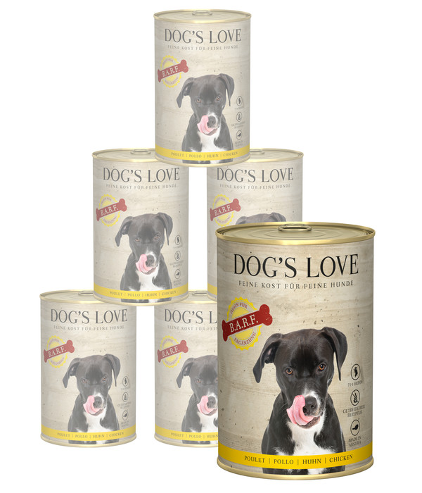 DOG'S LOVE Ergänzungsfutter für Hunde Pur Barf, 6 x 400 g