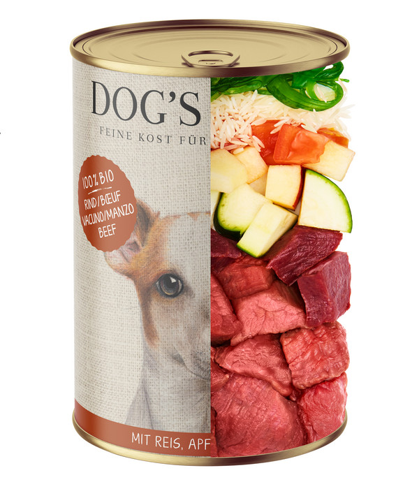 DOG'S LOVE Nassfutter für Hunde Bio, 6 x 400 g
