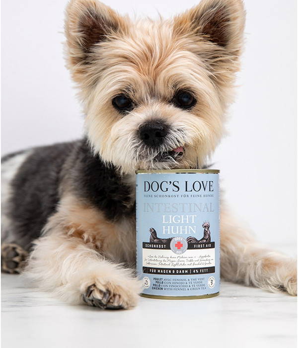 DOG'S LOVE Nassfutter für Hunde Schonkost Intestinal Light Huhn, Adult, 6 x 400 g
