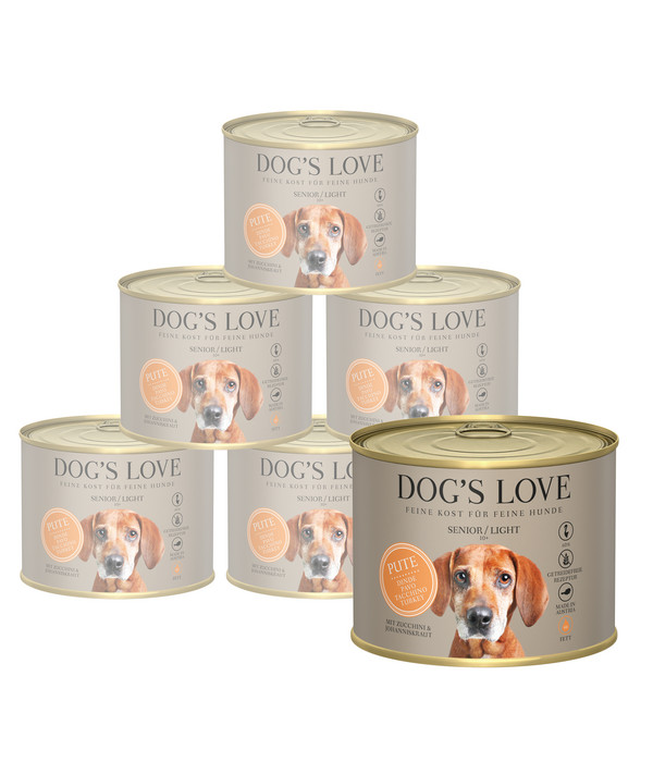 DOG'S LOVE Nassfutter für Hunde Senior, 6 x 200 g