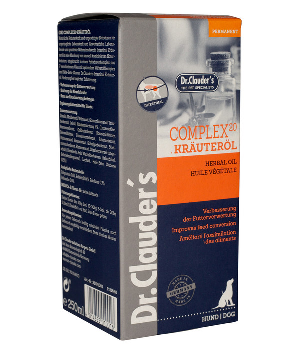 Dr. Clauder’s® Ergänzungsfutter für Hunde Complex20 Kräuteröl Intestinal, 250 ml