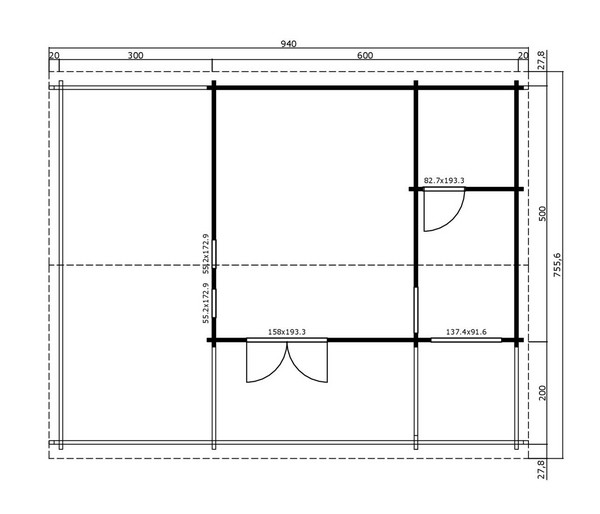 Lasita Maja Ferienhaus Blue Nile, ca. B940/H333,2/T756 cm