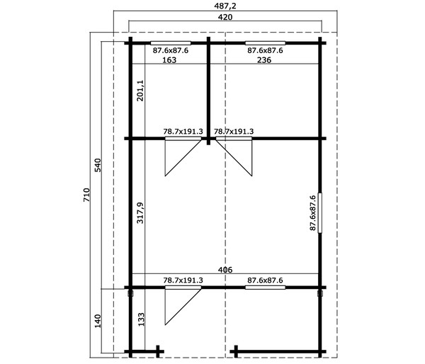 Lasita Maja Ferienhaus Elba, ca. B487,2/H265,2/T710 cm