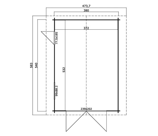 Lasita Maja Garage Yarik 540, ca. 473,7/H273,6/T583 cm