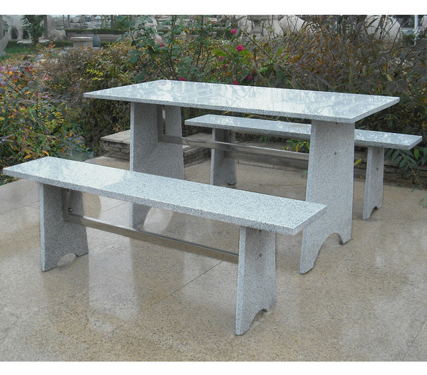 Gartenmöbel-Set aus Granit, 3-teilig