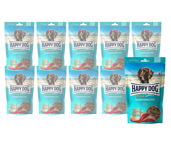 Happy Dog Hundesnack Meat Snack Nordseeküste, Ente, 10 x 75 g