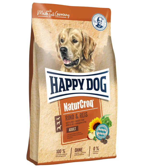 Happy Dog Trockenfutter für Hunde NaturCroq Adult, Rind & Reis
