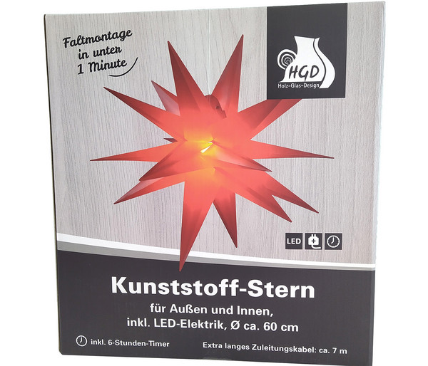 HGD LED-Stern, warmweiß, ca. Ø60 cm