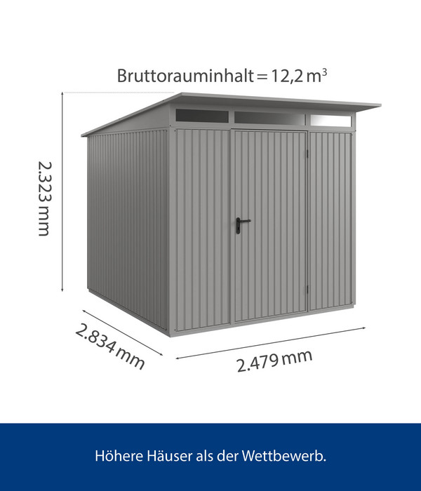 Hörmann Berry-Gerätehaus Classic-P Typ 2, ca. B247,9/H232,3/T283,4 cm