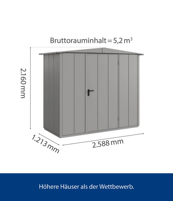 Hörmann Berry-Gerätehaus Modern-S Typ 1, ca. B258,8/H216/T121,3 cm