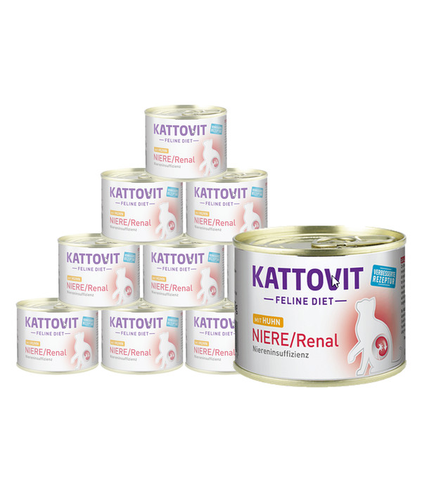 KATTOVIT Feline Diet Nassfutter für Katzen, Niere/Renal, 12 x 185 g