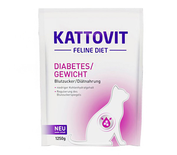 KATTOVIT Feline Diet Trockenfutter für Katzen Diabetes/Gewicht