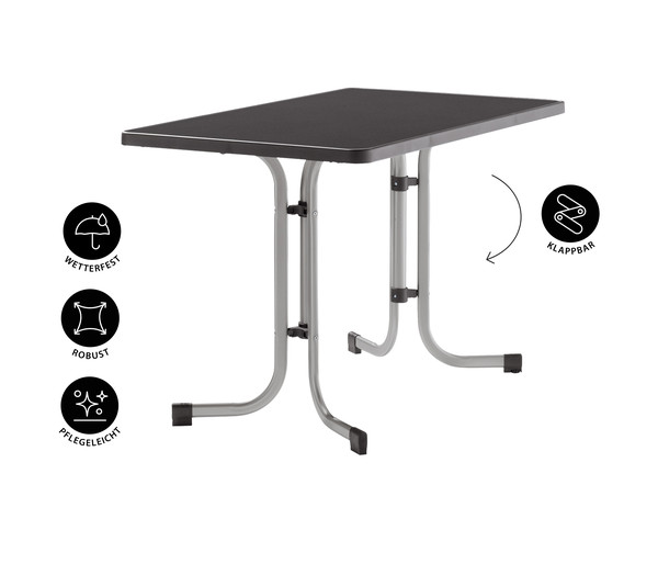 Sieger Boulevard-Klapptisch mecalit®-PRO, ca. B115/H72/T70 cm