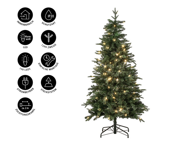 Dehner künstlicher LED-Weihnachtsbaum Espen, ca. H180 cm