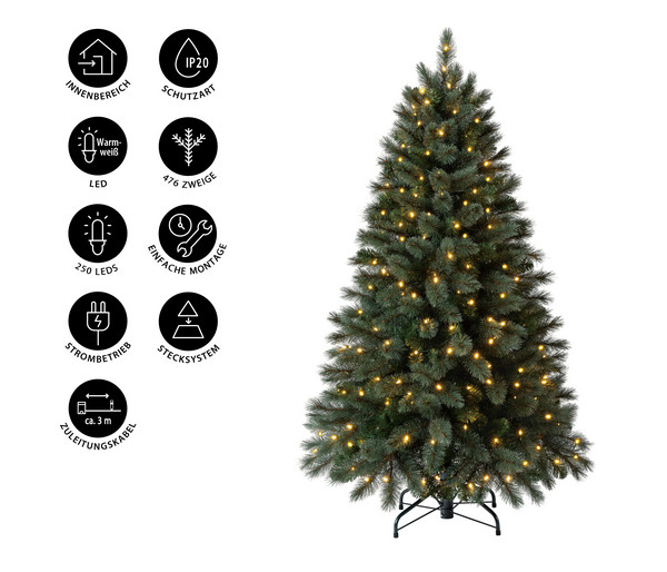 Dehner künstlicher LED-Weihnachtsbaum Odin, ca. H150 cm