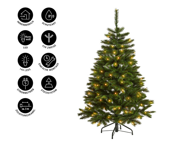 Künstlicher LED-Weihnachtsbaum Bristlecone, ca. H155 cm