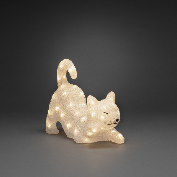 Konstsmide LED Acryl-Katze liegend, warmweiß, ca. B35/H28/T14 cm