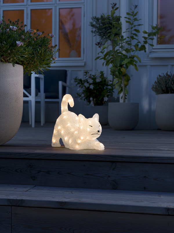 Konstsmide LED Acryl-Katze liegend, warmweiß, ca. B35/H28/T14 cm