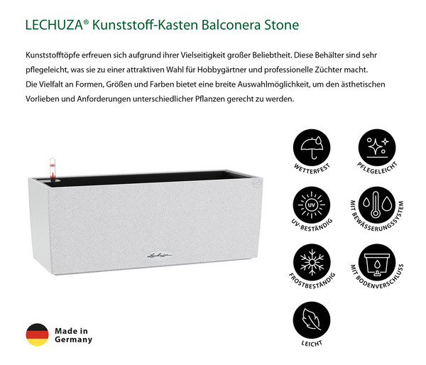 LECHUZA® Kunststoff-Kasten Balconera Stone
