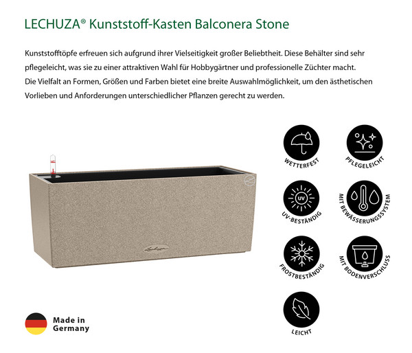 LECHUZA® Kunststoff-Kasten Balconera Stone