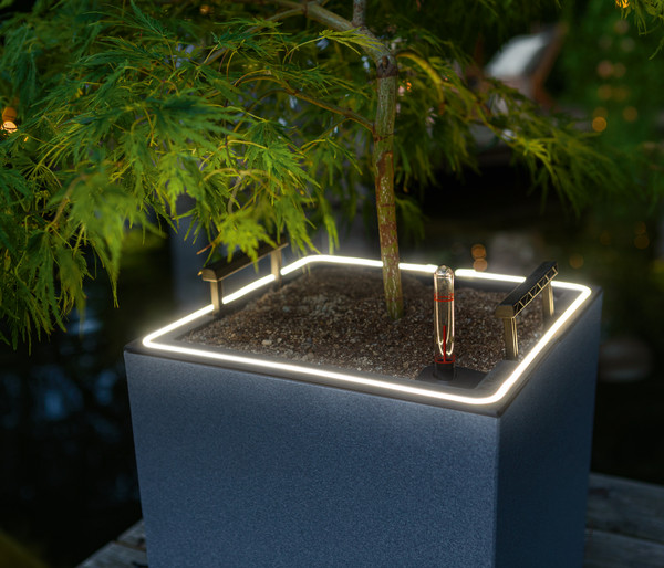 LECHUZA® Kunststoff-Säule Canto Stone LED inkl. Pflanzeinsatz, rechteckig
